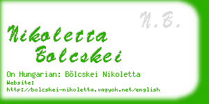 nikoletta bolcskei business card